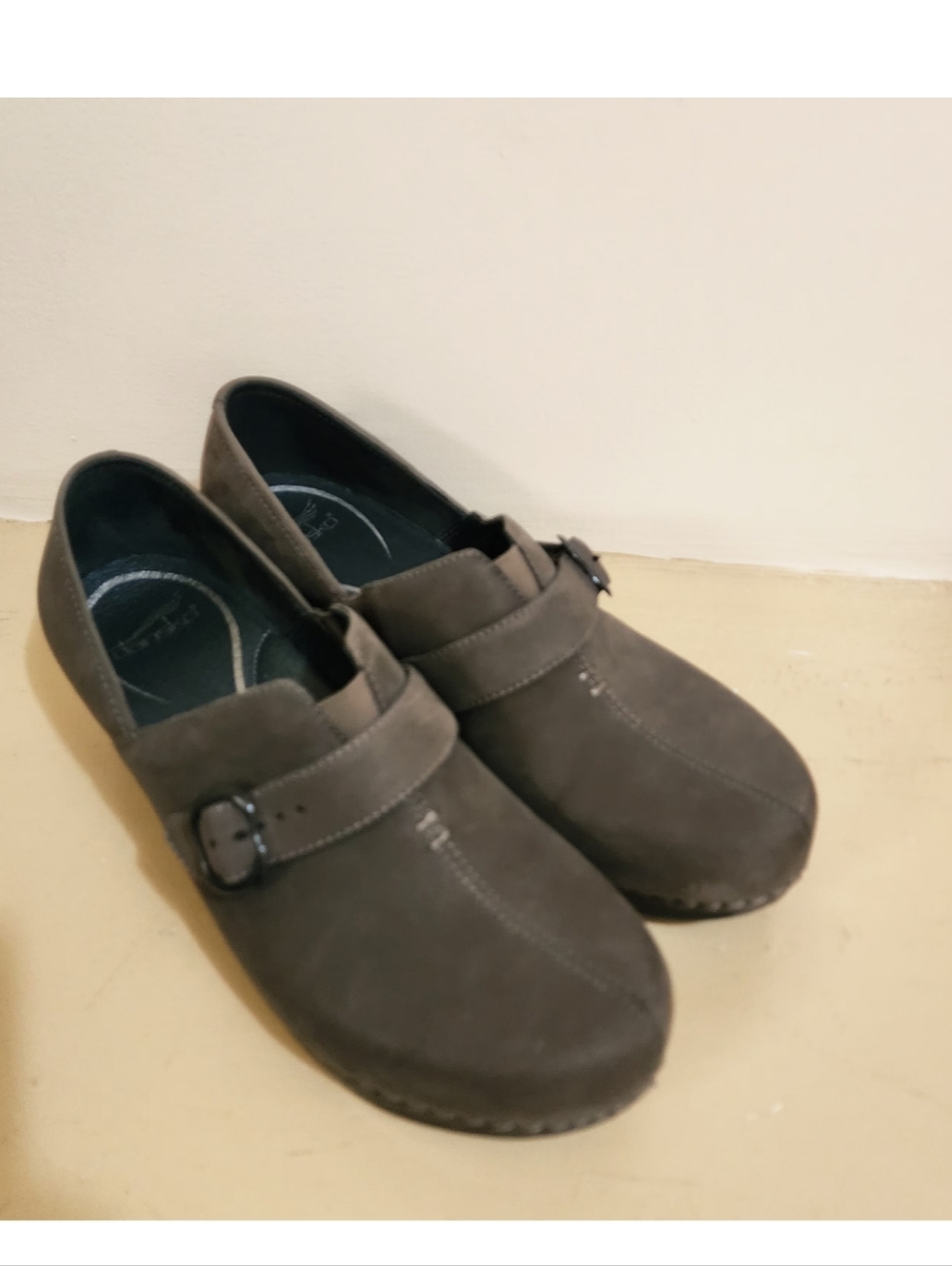 Dansko Leather Grey Suede Buckle Slip On Tamara Clogs Shoes Sz 41/10,5 - Picture 2 of 10